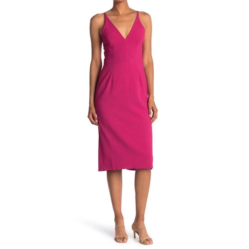 Dress the Population Fuchsia Midi Dress